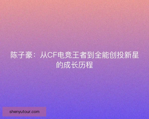 陈子豪：从CF电竞王者到全能创投新星的成长历程