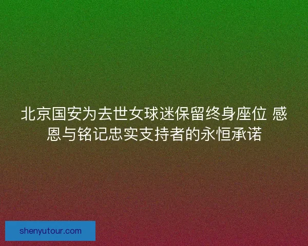 北京国安为去世女球迷保留终身座位 感恩与铭记忠实支持者的永恒承诺