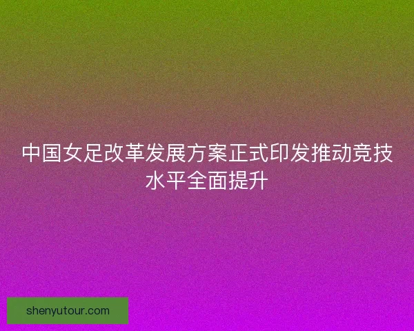 中国女足改革发展方案正式印发推动竞技水平全面提升